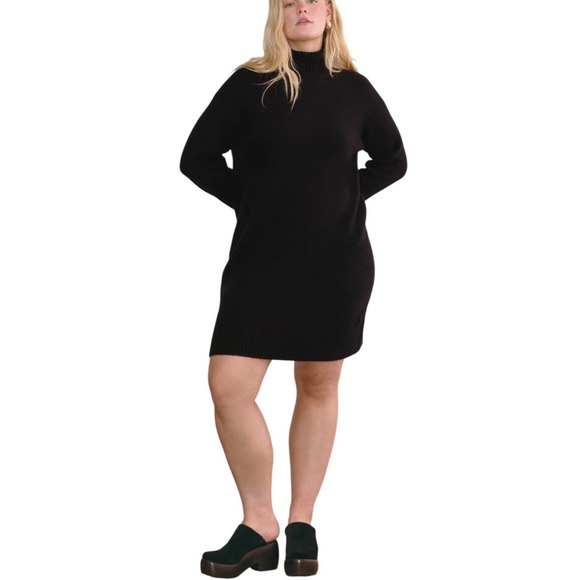 Everlane Dresses & Skirts - Everlane Black Knit Sweater Dress Long Sleeve Turtleneck Casual Womens Size M